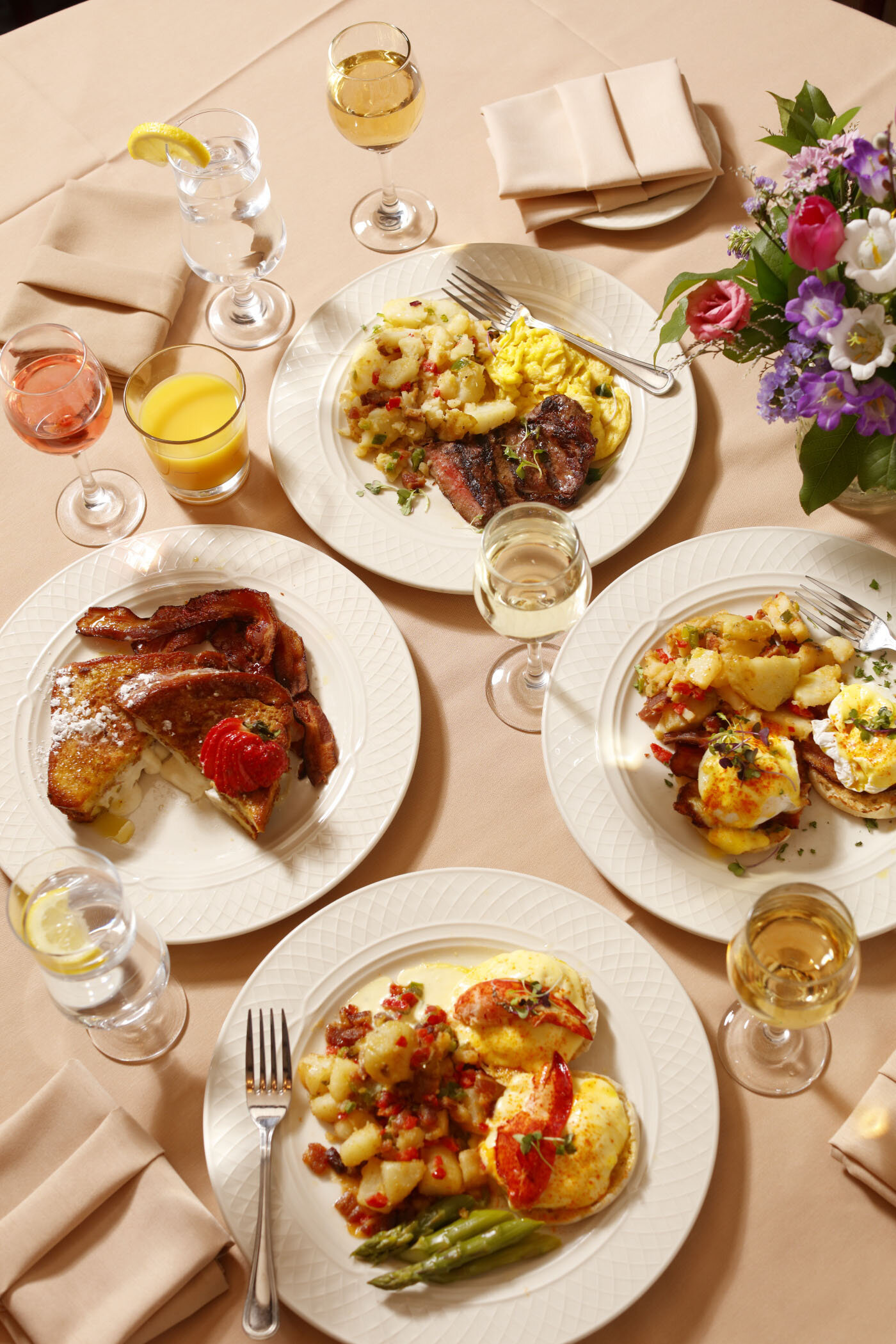 Brunch spread on the table