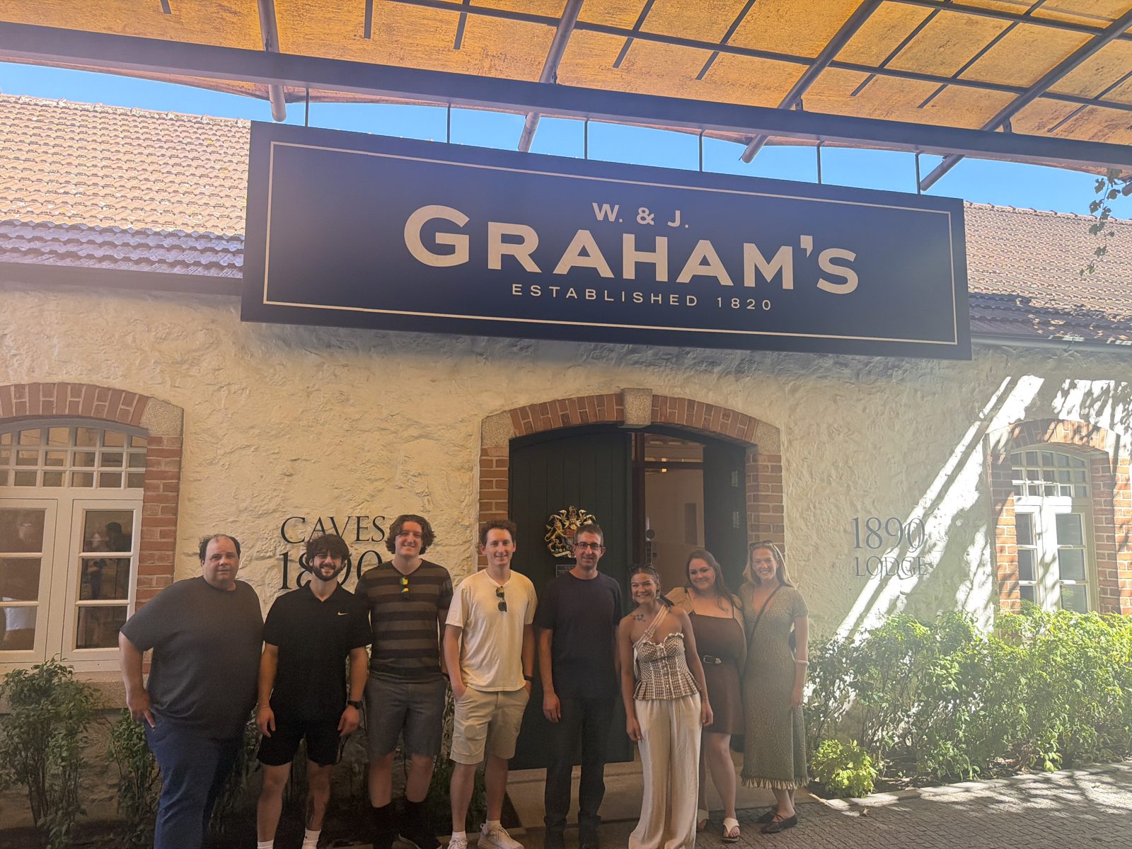 Outside W&J Graham's Port Lodge, established 1820.